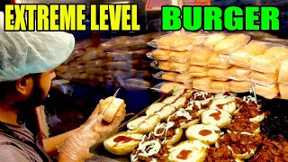 Mohammadpur Famous BURGER | Super Fast Cooking Skills | How to Making spicy chicken burger?