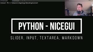 Python - NiceGUI - Slider, input, textarea, markdown