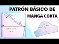 PATRÓN MANGA BASE Corta✅: aprende a hacerla desde cero, para que crees bellas mangas😍