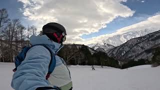 🏂 Snowboarding in Japan 🇯🇵 Hakuba Iwatake | Blue Sky, White Clouds \u0026 Smooth Ride  🇯🇵 白馬岩岳 ❄️