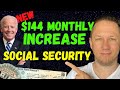 FINALLY! $144 Monthly Raise for Social Security Benefits & $1400 Inflation Relief Checks