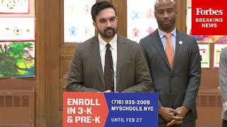 NYC Mayor Zohran Mamdani Holds Press Briefing To Promote 3-K And Pre-K Enrollment