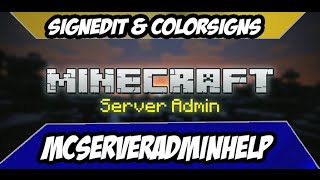 Minecraft Server Plugin - Colorsigns & SignEdit