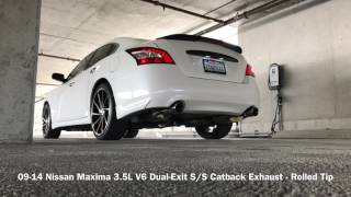 09-14 Nissan Maxima 3.5L V6 Dual-Exit S/S Catback Exhaust - Rolled Tip