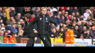 Jürgen Klopp crazy celebration with liverpool players after lallana goal vs norwich