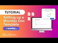 Monday.com Tutorial | Monday Doc Template
