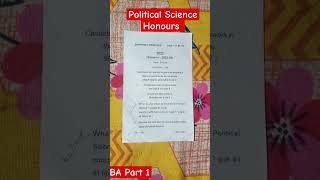 BA Part 1 Political Science Honours Question Paper 1 ( BRABU ) Paper 1📚📚