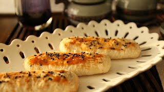 老北京牛舌饼 Beijing Style Salty Black Sesame Puff Pastry Cookies，简易酥皮做法，完美起酥