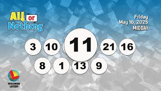 Wisconsin Lottery Midday Draw 05/16/2025