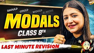 Modals in One Shot | English | Last Minute Revision Series | Class 8th 🔥