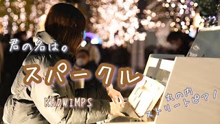 【ストリートピアノ】イルミネーションの中で「 スパークル / RADWIMPS 」弾いてみた💫✨️