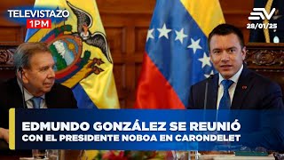 Edmundo González se reunió con el presidente Noboa en Carondelet | Televistazo 1PM #ENVIVO🔴