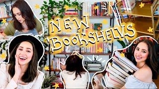 I GOT NEW BOOKSHELVES! | Bookshelf Organization, Haul, TBR Bookshelf Tour, & Building a TBR Cart!