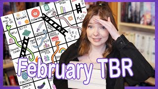 february tbr game 🪜🐍  snakes and tbr stacks #22  ft. 72 hours in the reading nook and fanro feb