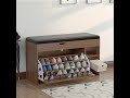 Entryway Tipping Bucket Wooden Shoe Storage Bench