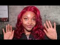 flawless $60 synthetic wig install outre swoop 2 burgundy flame 🔥