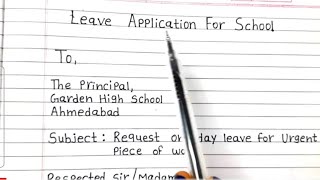 leave application for one ya two days || Leave application for school/Office