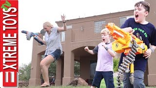 Babysitter Part 2! Ethan And Cole Nerf Wildness with Aunt Jenna Remastered!