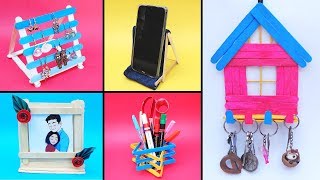 5 DIY Ice cream Stick Craft Ideas | Best out of waste | Surprising Popsicle Stick Life Hacks
