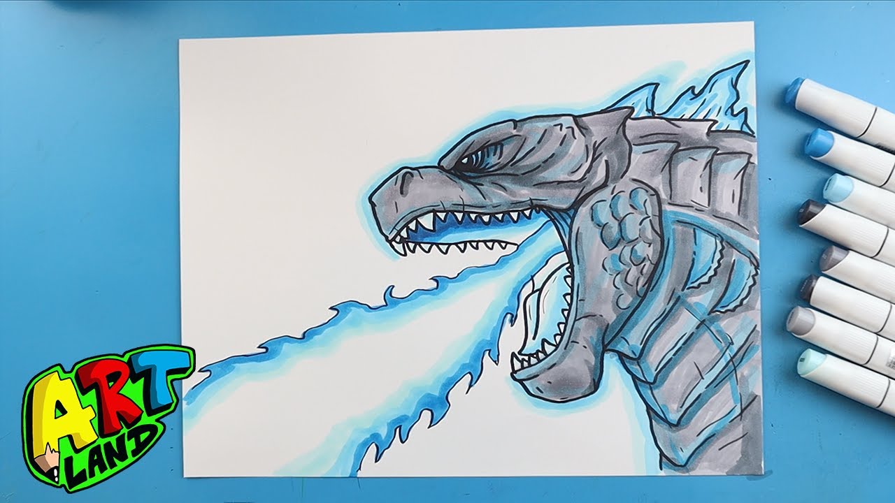 How To Draw GODZILLA ATOMIC BLAST - YouTube