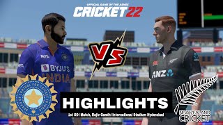 INDIA vs NEW ZEALAND 1st ODI Match Highlights 2023 - Cricket 22 Gameplay
