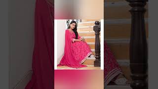 pink anarkali kurti set for women latest design