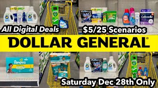 Dollar General Couponing | $5/25 Scenarios | All Digital Deals | Valid Saturday 12/28 Only