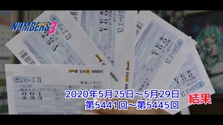 【ＮＵＭＢＥＲＳ３】ナンバーズ３ストレート・ミニ　2020年5月25日～29日　結果