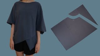 10분만에 만들 수 있는 가오리 티셔츠/Unique T-shirt that can be made in 10 minutes/프리 사이즈/Free size