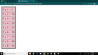 How to print multiplication table in javaScript?