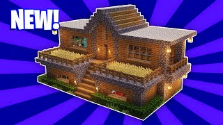 Minecraft House Tutorial :  (#17) Large Wooden Survival House (How to Build)