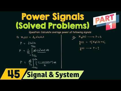 Power of CT Signals (Solved Problems) | Part 1 Power of CT Signals (Solved Problems) | Part 1