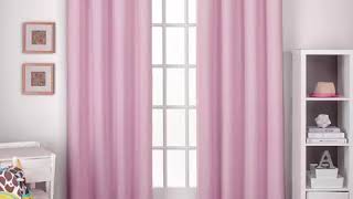 pink curtains