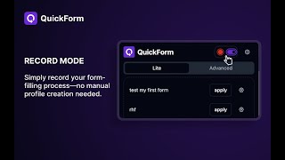 How to record form filling process using QuickForm?