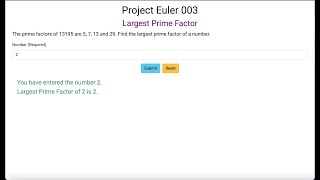 Project Euler 003 - Largest Prime Factor