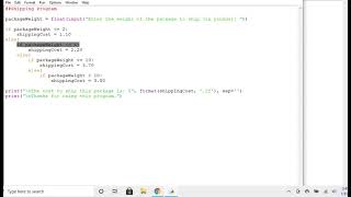 Using Nested if/else in Python (shipping)