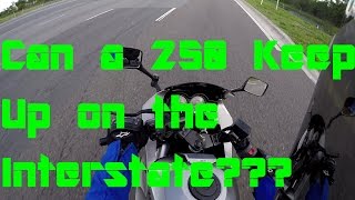 Can a 250 or 300 keep up on the Interstate Highway? Kawasaki Ninja 250r