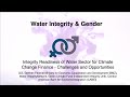 Integrity Readiness of Water Sector for Climate Change Finance - Challenges and Opportunities