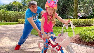 Nastya learns to ride a bike | useful video for children