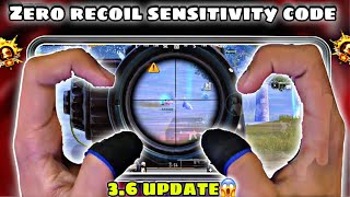 NEW UPDATE 3.6🔥BEST SENSITIVITY CODE + CONTROL SETTINGS BGMI/PUBG MOBILE