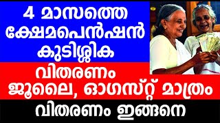 4 മാസത്തെ ക്ഷേമപെൻഷൻ കുടിശ്ശിക വിതരണം ജൂലൈ, ഓഗസ്റ്റ് മാത്രം വിതരണം ഇങ്ങനെ | Kerala Pension