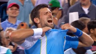 Novak Djokovic Tears His T-Shirt celebrating Cincinnati Open cup Victory ldjokovic vs Carlos Alcarez