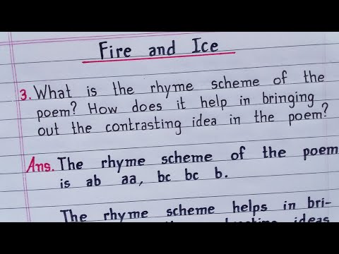 What is the rhyming scheme of the poem Fire and Ice?