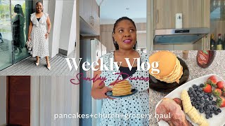 VLOG: Spend Sunday with me; pancakes; church vlog; grocery haul