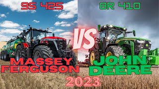 MASSEY FERGUSON 9S 425 VS JOHN DEERE 8R 410 #tractor #top #agriculture #johndeere  #masseyferguson