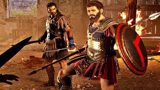 Assassin's Creed Odyssey - Spartans Tag Team Fight (Epic Cutscene) Meeting Brasidas