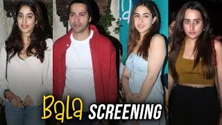 Special Screening Of Film BALA | Sara Ali Khan, Varun Dhawan, Natasha, Janhvi Kapoor