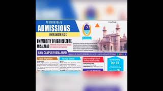 UAF Postgraduate admission 2022