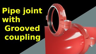 Pipe joining with a grooved coupling ,, a animation video.