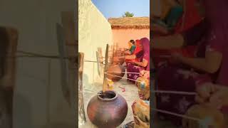 Rajasthani women make traditional desi ghee from indigenous cows, ensuring purity in every drop.